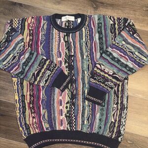 80s Vintage Coogi Style Designed In Italy Acrylic John Ashford Sweater XL